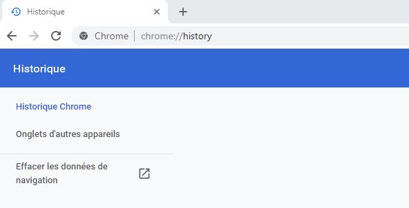 accès historique google chrome